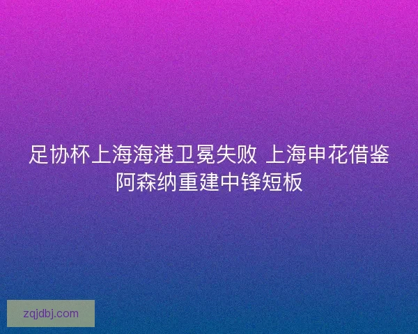足协杯上海海港卫冕失败 上海申花借鉴阿森纳重建中锋短板